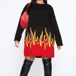 Flame fashion nova sweater dress
